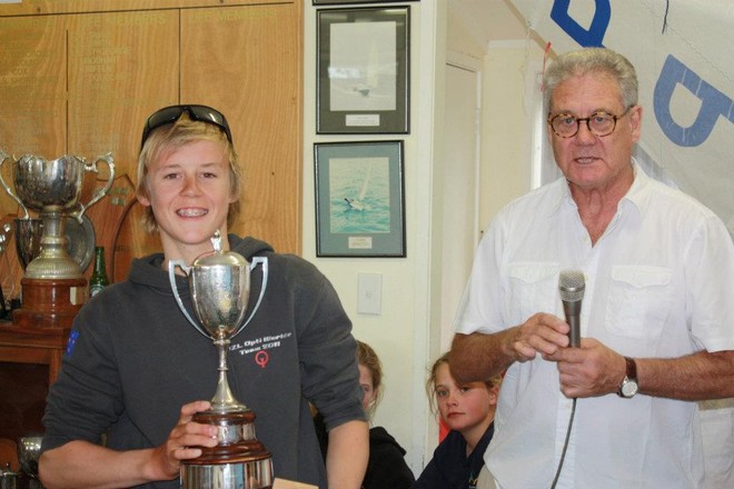 Tanner Cup winner 2012 - Isaac McHardie (HYC) - Stack 2012  New Zealand P-Class Nationals    © John Adair